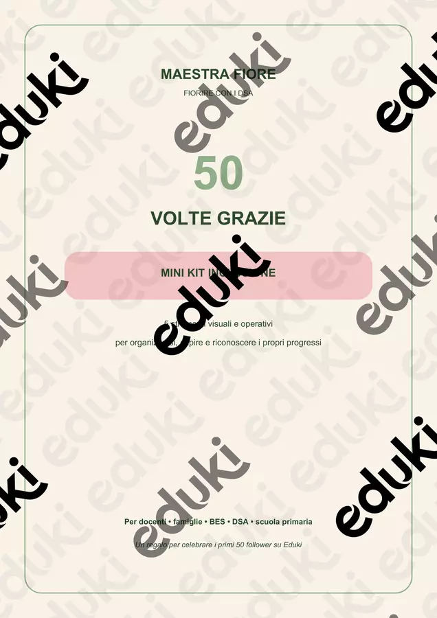 Mini Kit Inclusione – 5 strumenti visuali per BES e DSA Materiale di supporto/inclusione - Mini Kit Inclusione – 5 strumenti visuali per BES e DSA - Maestra Fiore - Fiorire con i DSA - Pagina di copertina