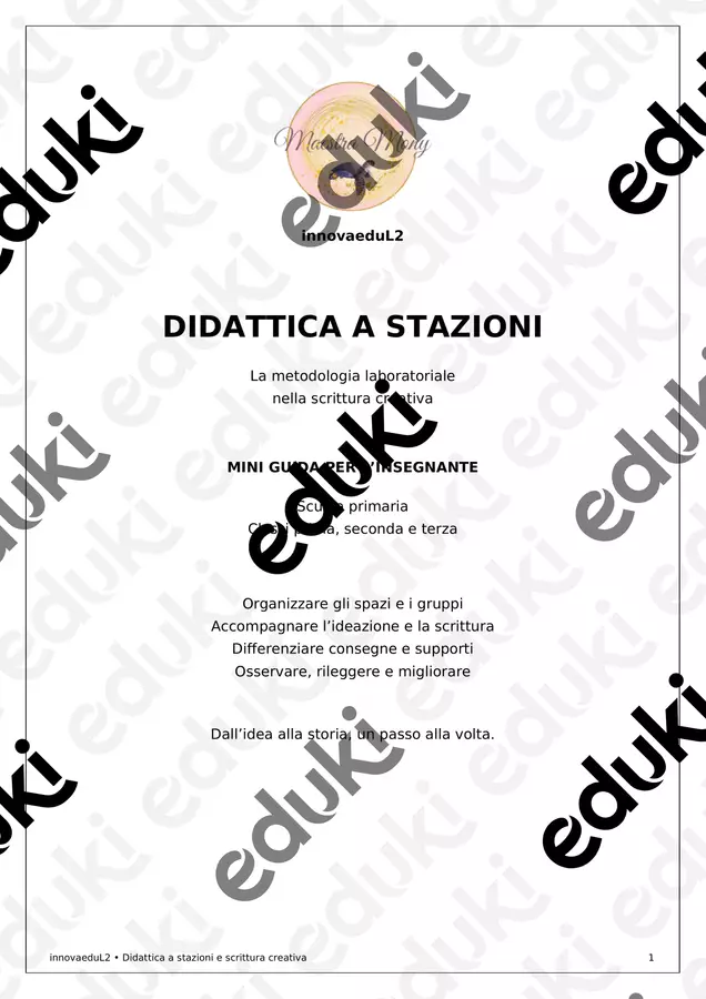 Mini_guida_didattica_a_stazioni_scrittura_creativa Schede informative - Mini_guida_didattica_a_stazioni_scrittura_creativa - Maestra Mony - Pagina di copertina