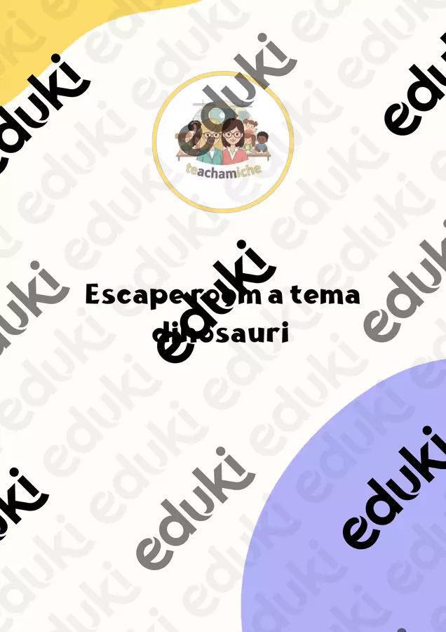 Escape room a tema dinosauri Esercizi - Escape room a tema dinosauri - Teachamiche - Pagina di copertina
