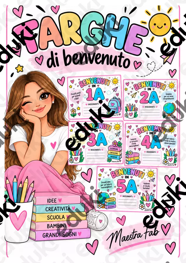 Targhe di benvenuto Maestra Fab Poster - Targhe di benvenuto Maestra Fab - Maestrafab🖤 - Pagina di copertina