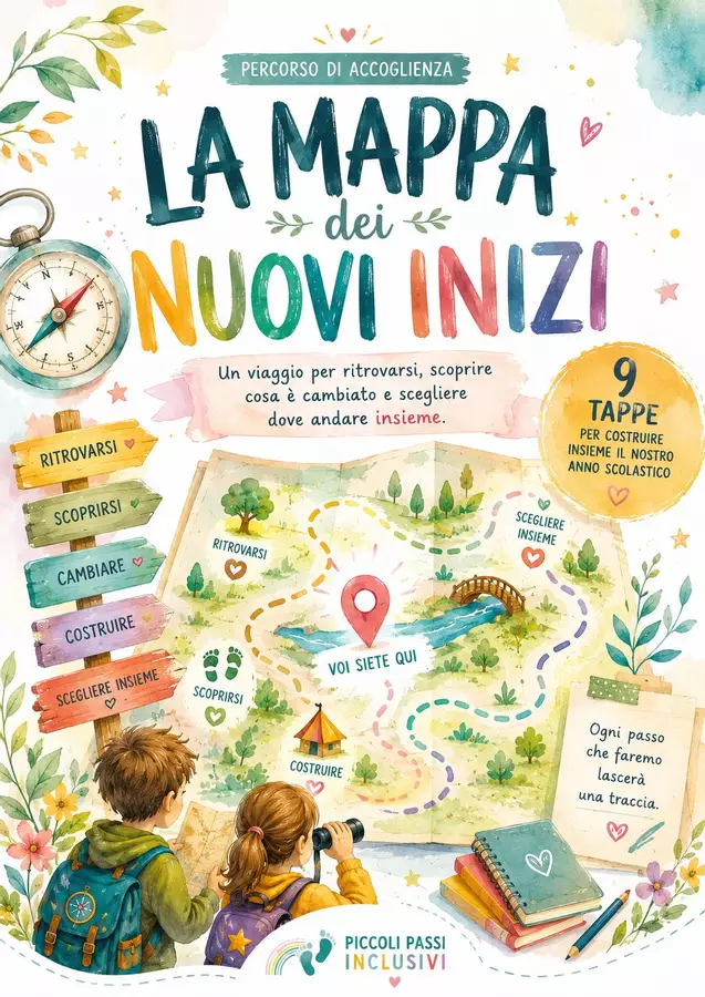 La Mappa dei Nuovi Inizi- Progetto accoglienza 2^-3^ primaria Materiale di supporto/inclusione - La Mappa dei Nuovi Inizi- Progetto accoglienza 2^-3^ primaria - Piccoli Passi Inclusivi - Pagina di copertina