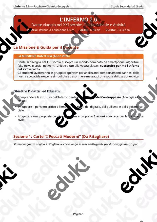 Pacchetto Didattico Inferno 2 Esercizi - Pacchetto Didattico Inferno 2 - Flaviasvanguard - Pagina di copertina