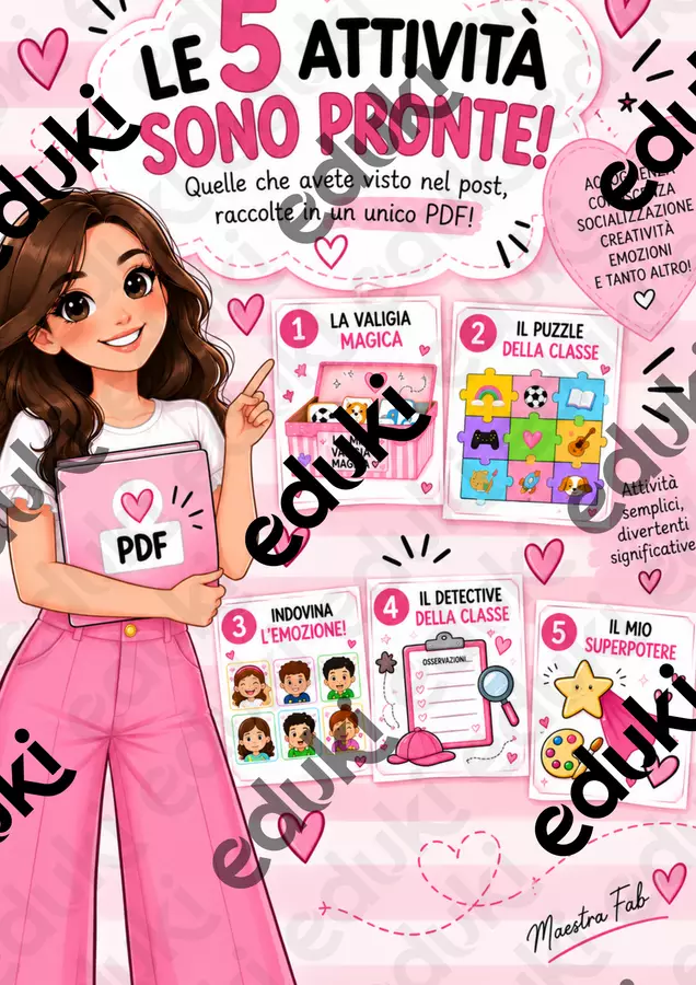 ATTIVITA' ACCOGLIENZA MAESTRA FAB-1 Flashcard - ATTIVITA' ACCOGLIENZA MAESTRA FAB-1 - Maestrafab🖤 - Pagina di copertina