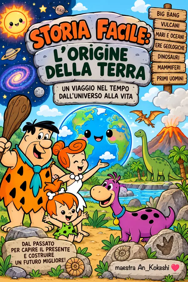Storia Facile "L'origine della Terra e della vita" Materiale di supporto/inclusione - Storia Facile "L'origine della Terra e della vita" - Maestra An_ Kokeshi - Pagina di copertina