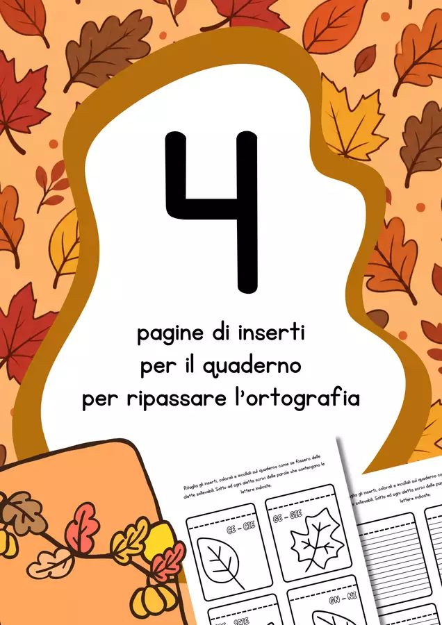 Inserti di ortografia per il quaderno Altro tipo di materiale - Inserti di ortografia per il quaderno - MilleLibriPerBambini - Pagina di copertina