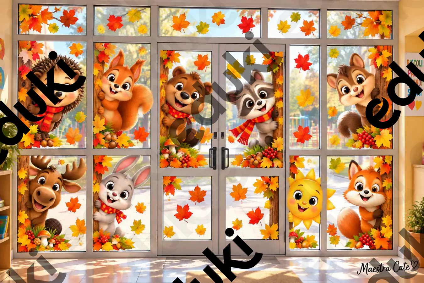ANIMALETTI PER LE VETRATE D'AUTUNNO Poster - ANIMALETTI PER LE VETRATE D'AUTUNNO - Maestra _Cate - Pagina di copertina