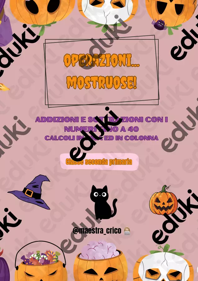 OPERAZIONI ... MOSTRUOSE! Materiale di supporto/inclusione - OPERAZIONI ... MOSTRUOSE! - Maestracrico - Pagina di copertina