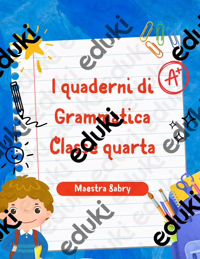 I Quaderni di grammatica classe quarta Programmi scolastici / Materiali per docenti - I Quaderni di grammatica classe quarta - Maestra Sabry - Pagina di copertina