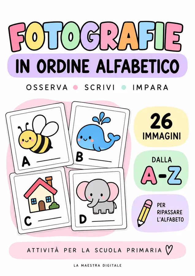 fotografie in ordine alfabetico Esercizi - fotografie in ordine alfabetico - La Maestra Digitale - Pagina di copertina