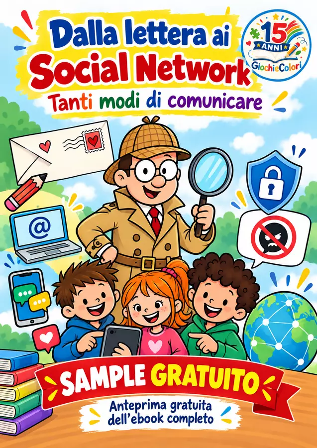 Dalla lettera ai social, schede, giochi, cyberbullismo Schede informative - Dalla lettera ai social, schede, giochi, cyberbullismo - Maestro Fabio Giochiecolori - Pagina di copertina