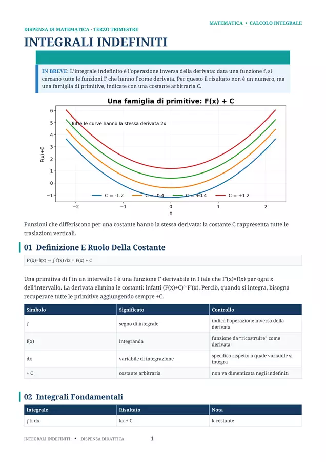 03c - Integrali indefiniti , calcolo integrale Esercizi - 03c - Integrali indefiniti , calcolo integrale - Prof. Antonio Loiacono - Pagina di copertina