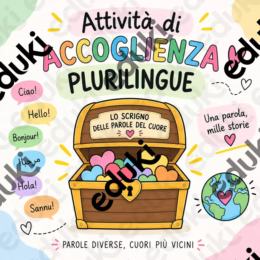 Lo Scrigno delle Parole del Cuore | Attività di accoglienza plurilingue Flashcard - Lo Scrigno delle Parole del Cuore | Attività di accoglienza plurilingue - Roberta Laddaga - Pagina di copertina