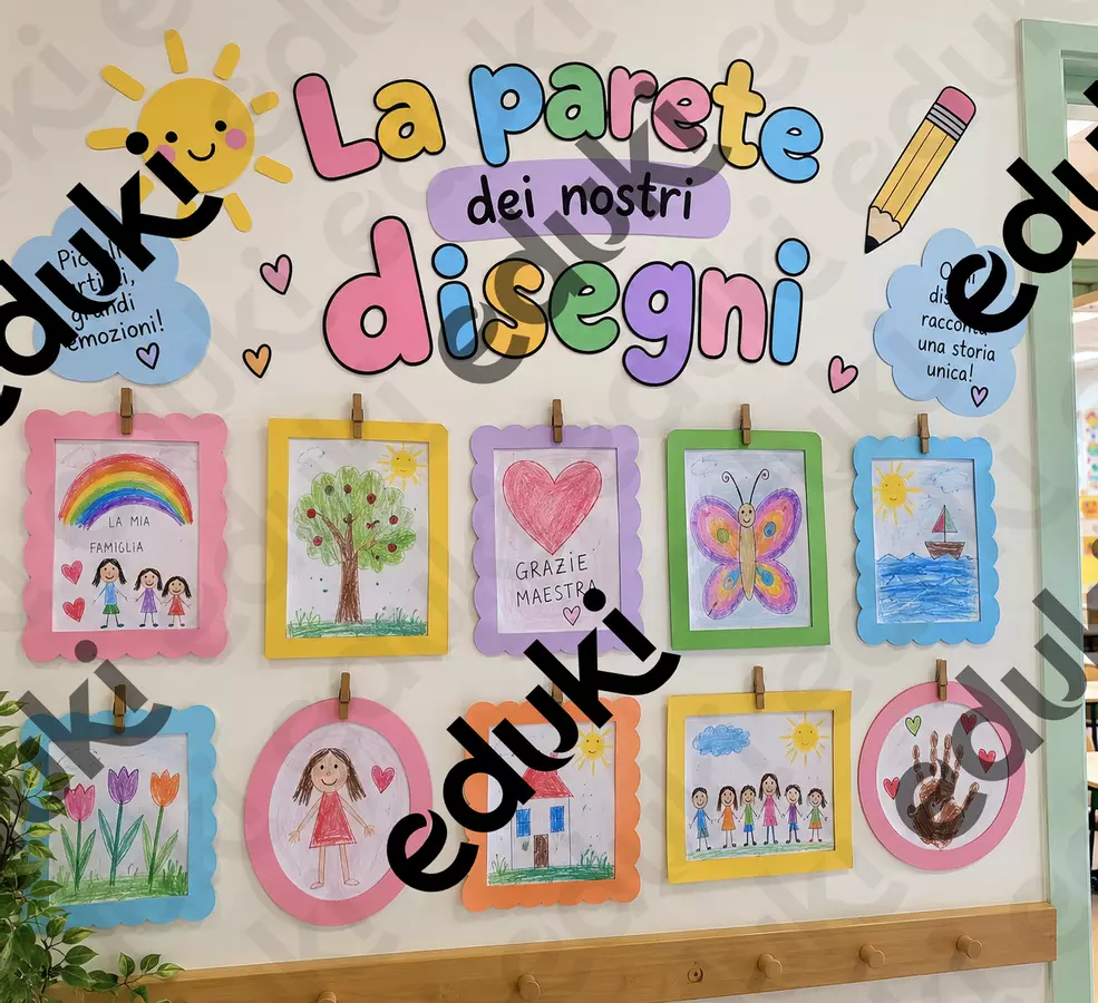 La parete dei nostri disegni Materiale di supporto/inclusione - La parete dei nostri disegni - Roberta Laddaga - Pagina di copertina