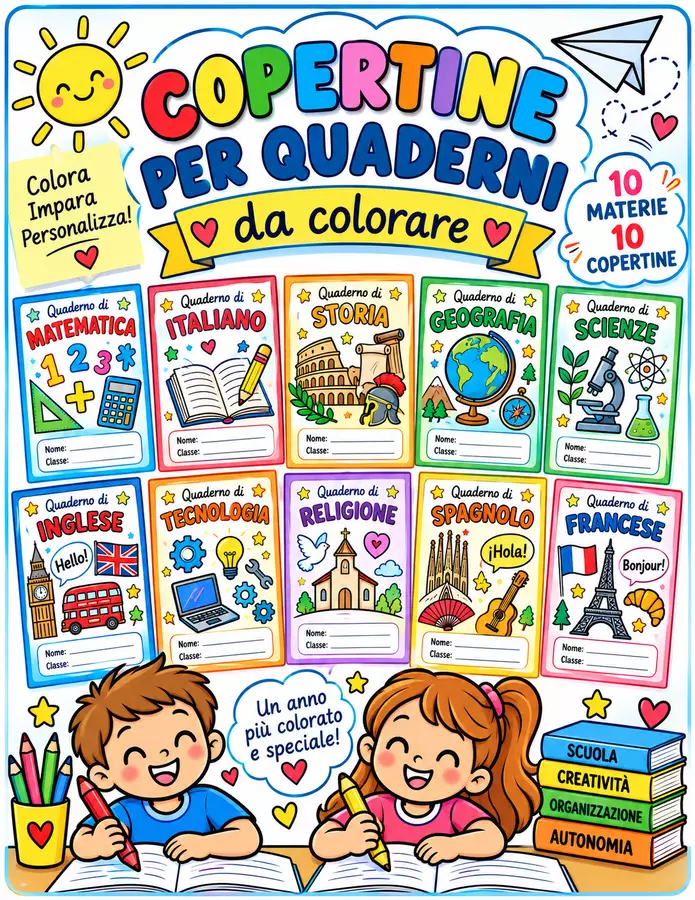 Copertine per quaderni da colorare Materiale di supporto/inclusione - Copertine per quaderni da colorare - SostegnO 2.0 - Pagina di copertina