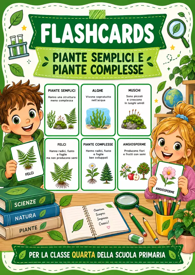 Flashcards piante semplici e piante complesse Flashcard - Flashcards piante semplici e piante complesse - STEM nello zaino - Pagina di copertina