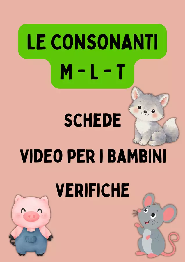 Consonanti M - L - T - classe 1 - maestra Ilaria Esercizi - Consonanti M - L - T - classe 1 - maestra Ilaria - La maestra Ilaria - Pagina di copertina