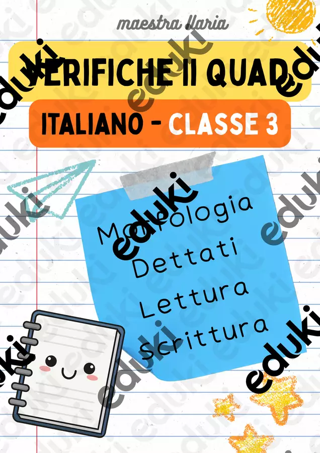 Verifiche per il 2° quadrimestre - Classe 3a Compiti in classe/Test - Verifiche per il 2° quadrimestre - Classe 3a - La maestra Ilaria - Pagina di copertina