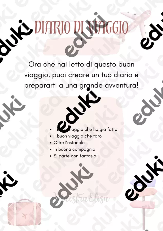 Diario di viaggio Schede informative - Diario di viaggio - MaestraElisa - Pagina di copertina