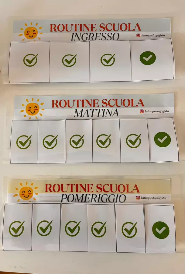 Routine Visive Scuola dell’Infanzia | Agenda Visiva della Giornata | 3 Schede per la Classe | Autonomia Bambini | PDF Stampabile Materiale di supporto/inclusione - Routine Visive Scuola dell’Infanzia | Agenda Visiva della Giornata | 3 Schede per la Classe | Autonomia Bambini | PDF Stampabile - Erika - La tua pedagogista - Pagina di copertina