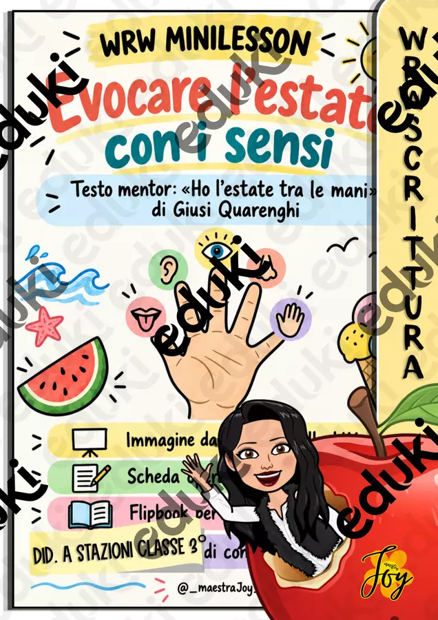 Evocare l'estate con i sensi - minilesson wrw Piani di lezione - Evocare l'estate con i sensi - minilesson wrw - MaestraJoy - Pagina di copertina