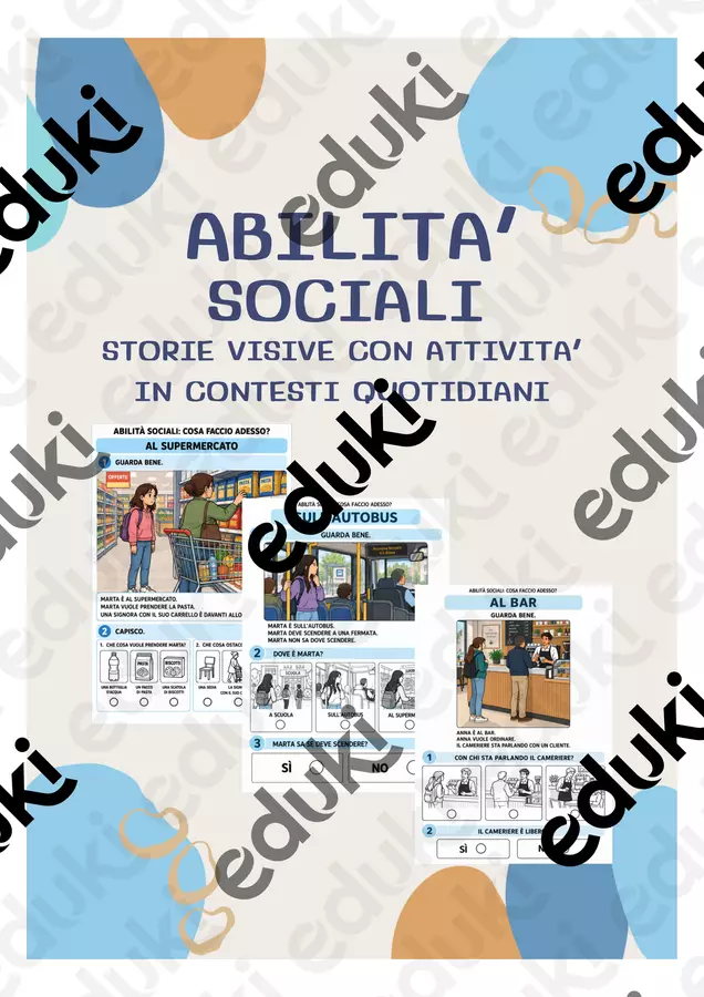 ABILITA' SOCIALI - storie visive e attività in contesti quotidiani Materiale di supporto/inclusione - ABILITA' SOCIALI - storie visive e attività in contesti quotidiani - Tutti a bordo - Pagina di copertina
