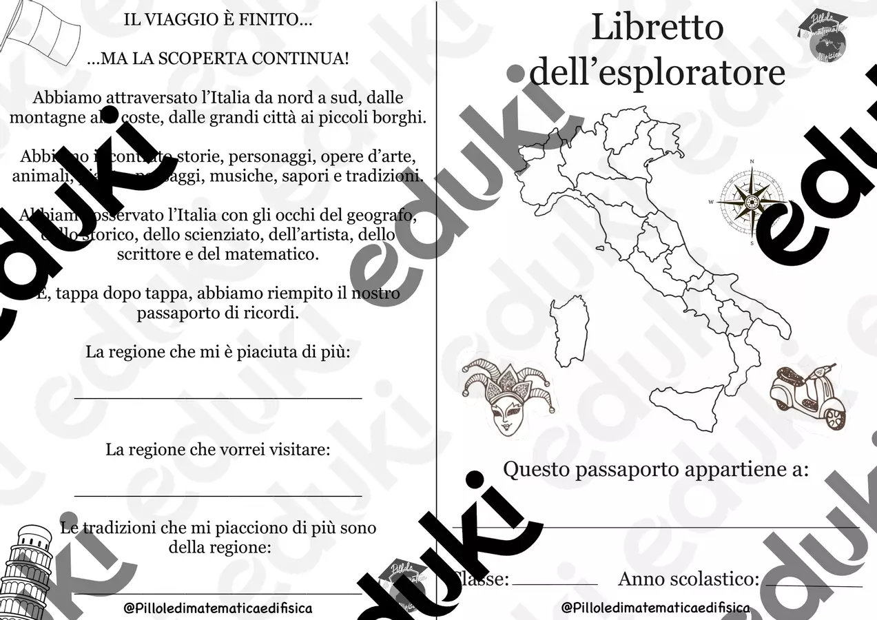 Libretto Dell’esploratore Programmi scolastici / Materiali per docenti - Libretto Dell’esploratore - Pillole di matematica e di fisica - Pagina di copertina