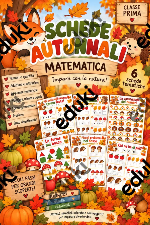 SCHEDE AUTUNNALI – MATEMATICA IN CLASSE PRIMA Esercizi - SCHEDE AUTUNNALI – MATEMATICA IN CLASSE PRIMA - la_maestra_in_equilibrio - Pagina di copertina