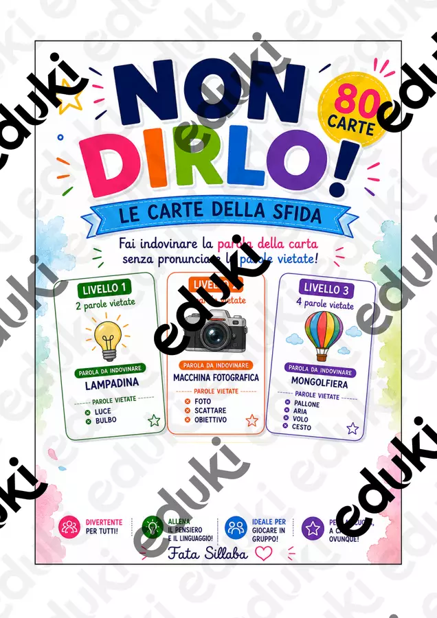 GIOCO PER ARRICCHIRE IL LESSICO Materiale di supporto/inclusione - GIOCO PER ARRICCHIRE IL LESSICO - Maestra Nicoletta Fata Sillaba - Pagina di copertina