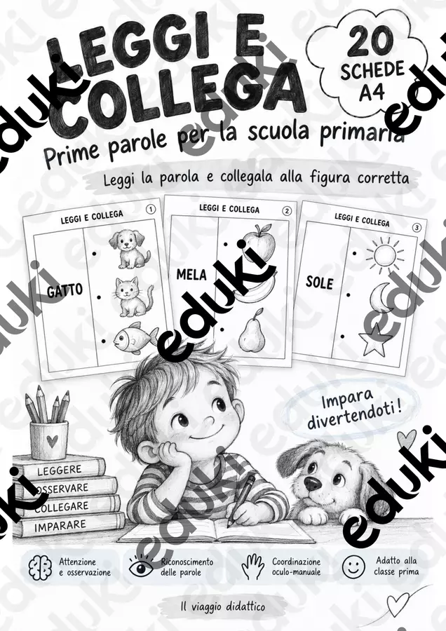 Leggi e collega | Prima Primaria Esercizi - Leggi e collega | Prima Primaria - Il Viaggio Didattico - Pagina di copertina