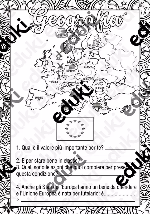Copertina del quaderno di Geografia (II media) Poster - Copertina del quaderno di Geografia (II media) - Empatia - Pagina di copertina