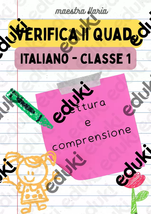 Lettura e comprensione - Classe 1a, 2° quadrimestre Esercizi - Lettura e comprensione - Classe 1a, 2° quadrimestre - La maestra Ilaria - Pagina di copertina