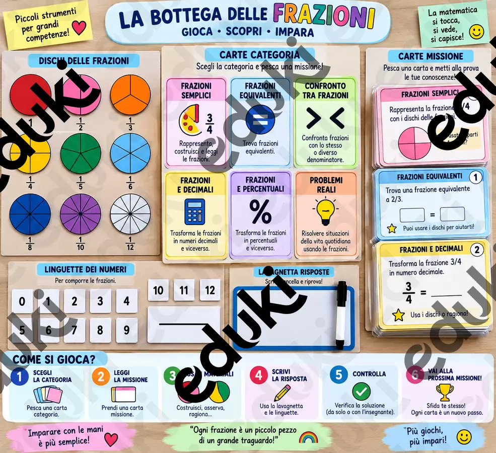 La bottega delle frazioni Materiale di supporto/inclusione - La bottega delle frazioni - Sostegno in Azione - Pagina di copertina