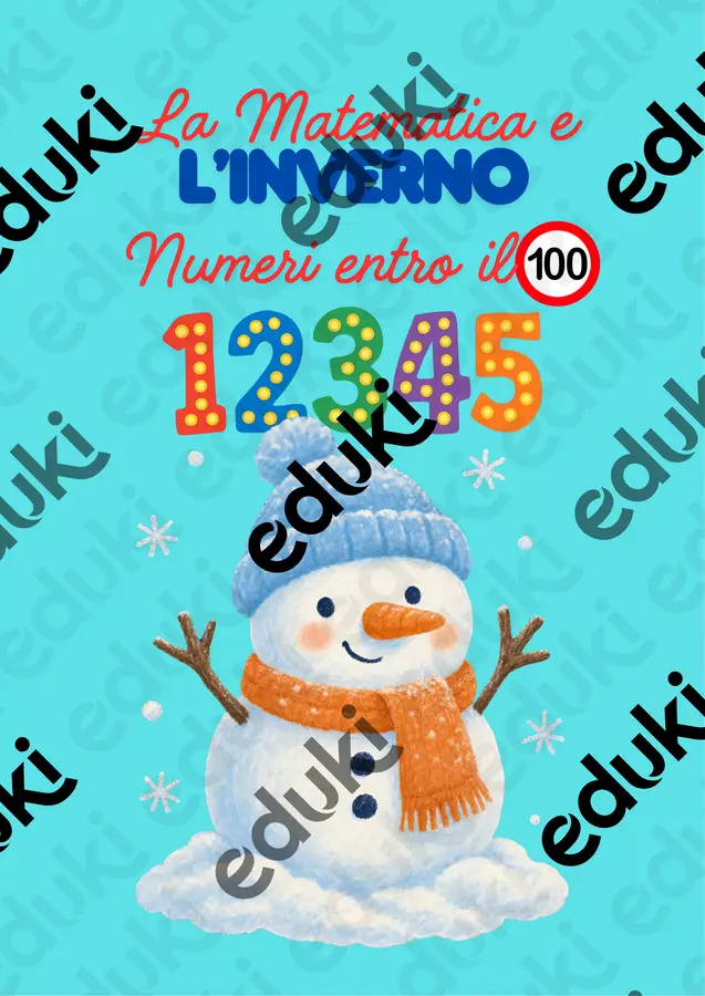 Matematica Invernale: Numeri entro il 100 e Problemi illustrati Esercizi - Matematica Invernale: Numeri entro il 100 e Problemi illustrati - Colorando - Pagina di copertina