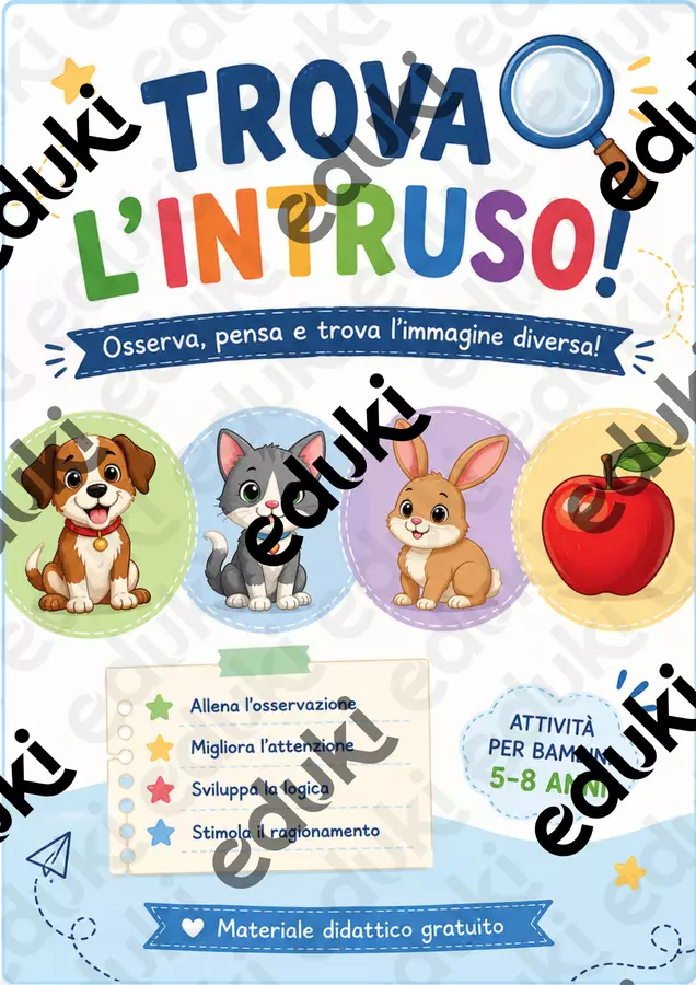 trova l'intruso materiale gratutito Giochi - trova l'intruso materiale gratutito - educatrice_oepac - Pagina di copertina
