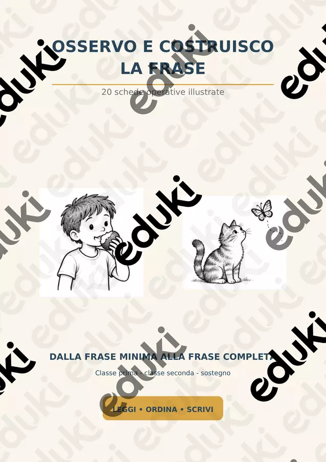 Osservo e Costruisco la Frase | Prima e Seconda Primaria Esercizi - Osservo e Costruisco la Frase | Prima e Seconda Primaria - Il Viaggio Didattico - Pagina di copertina