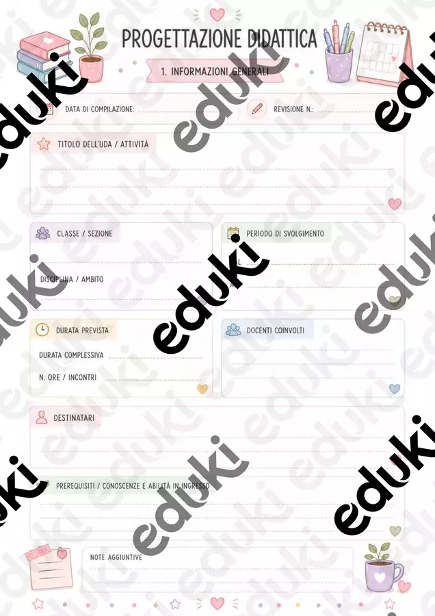 Planner per progettazione didattica e UdA | Pronto all'uso! Programmi scolastici / Materiali per docenti - Planner per progettazione didattica e UdA | Pronto all'uso! - Maestra Burrito - Pagina di copertina