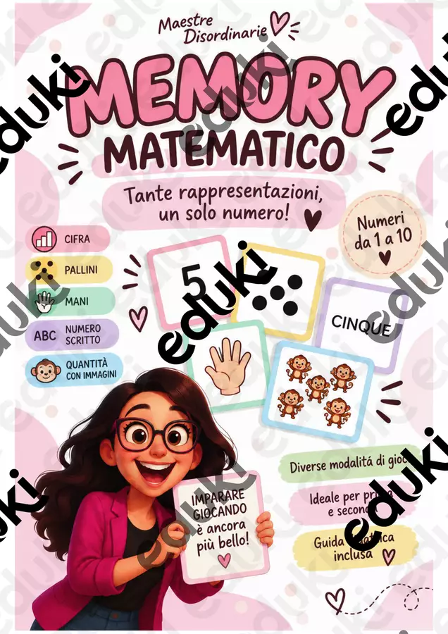 Gioco di memoria matematico Giochi - Gioco di memoria matematico - Maestre Disordinarie - Pagina di copertina