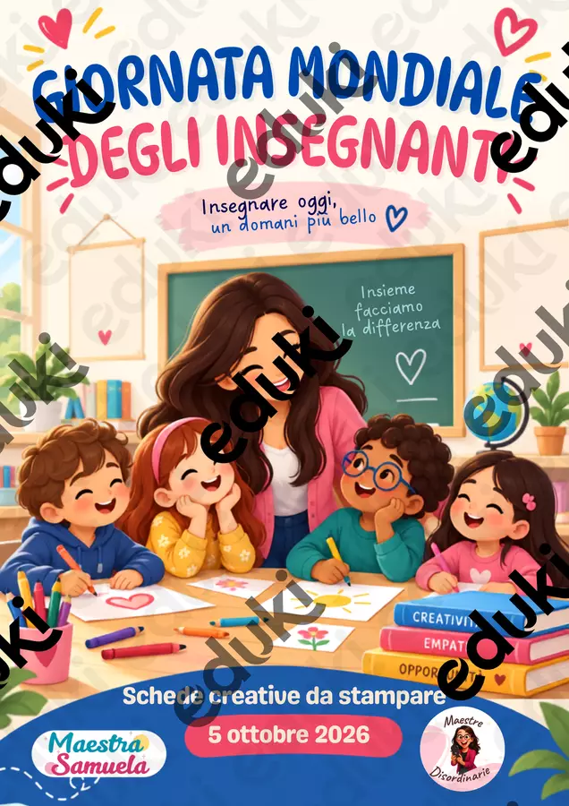 Kit per la classe: giornata mondiale degli insegnanti 🥳 Materiale di supporto/inclusione - Kit per la classe: giornata mondiale degli insegnanti 🥳 - eduki_italia - Pagina di copertina