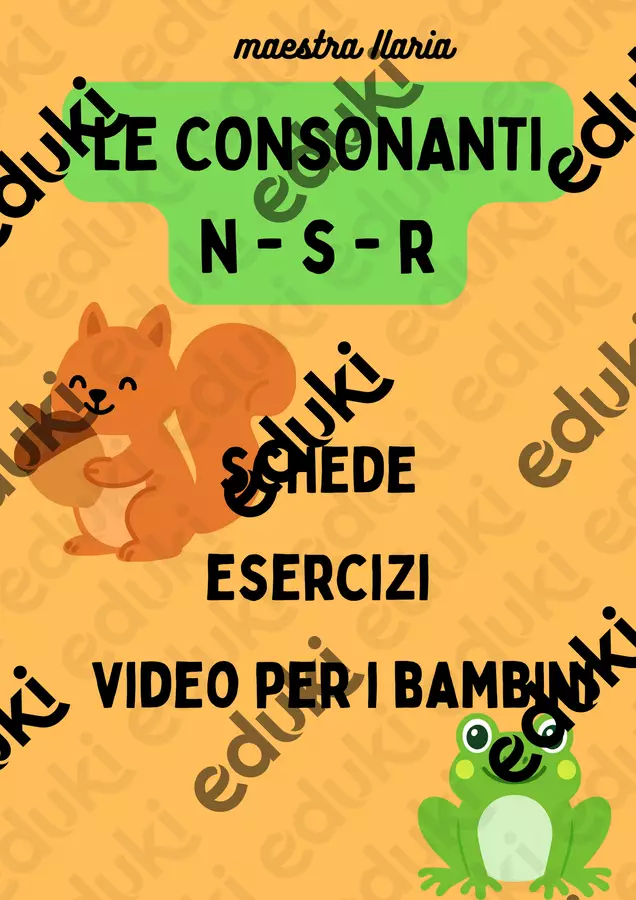 Le Consonanti N - S - R - classe 1 - maestra Ilaria Esercizi - Le Consonanti N - S - R - classe 1 - maestra Ilaria - La maestra Ilaria - Pagina di copertina