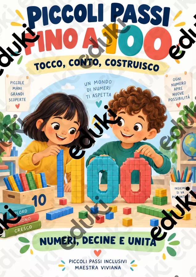 PICCOLI PASSI FINO A 100 - Collana Sostegno Esercizi - PICCOLI PASSI FINO A 100 - Collana Sostegno - Piccoli Passi Inclusivi - Pagina di copertina