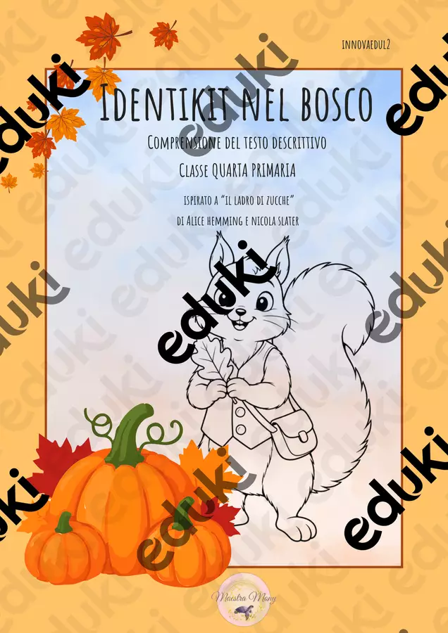 Identikit nel bosco. Comprensione del testo comprensivo Testo - Identikit nel bosco. Comprensione del testo comprensivo - Maestra Mony - Pagina di copertina