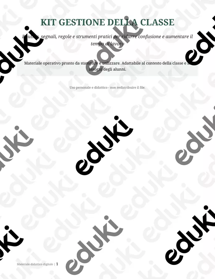 Kit Gestione della classe Materiale di supporto/inclusione - Kit Gestione della classe - Il maestro Simone - Pagina di copertina