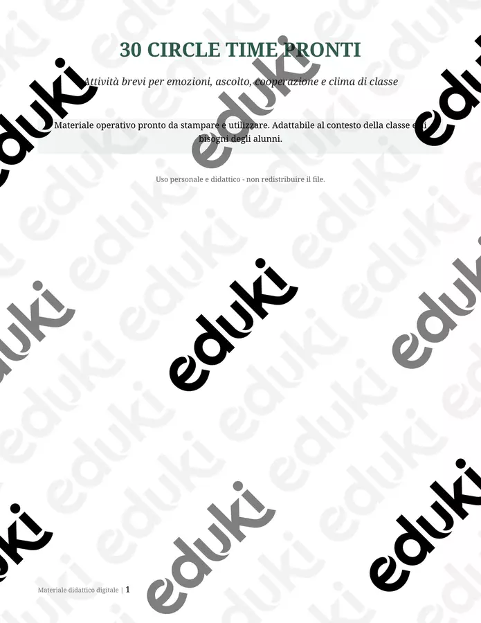 Circle Time pronti per essere usati Altro tipo di materiale - Circle Time pronti per essere usati - Il maestro Simone - Pagina di copertina