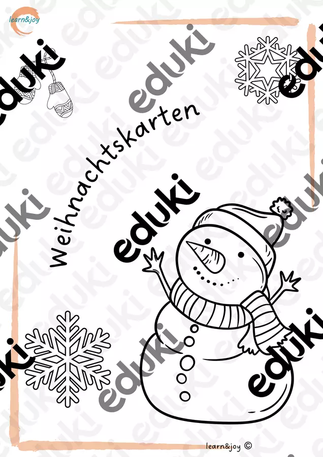 Weihnachtskarten zum Ausmalen und Gestalten Mal- und Bastelvorlagen - Weihnachtskarten zum Ausmalen und Gestalten - Learn&joy - Deckblatt