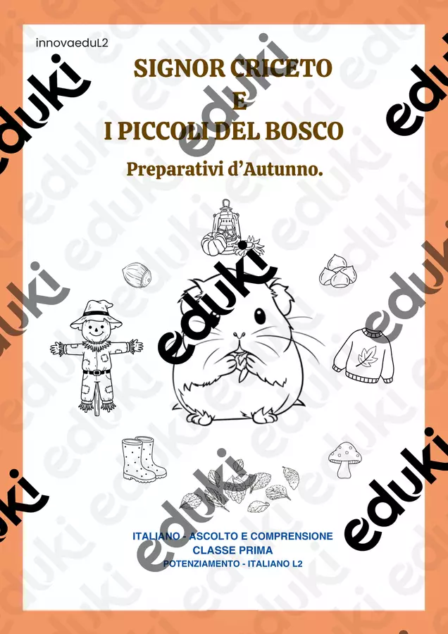 Signor Criceto e i piccoli del bosco. Preparativi d’Autunno Serie di lezioni - Signor Criceto e i piccoli del bosco. Preparativi d’Autunno - Maestra Mony - Pagina di copertina