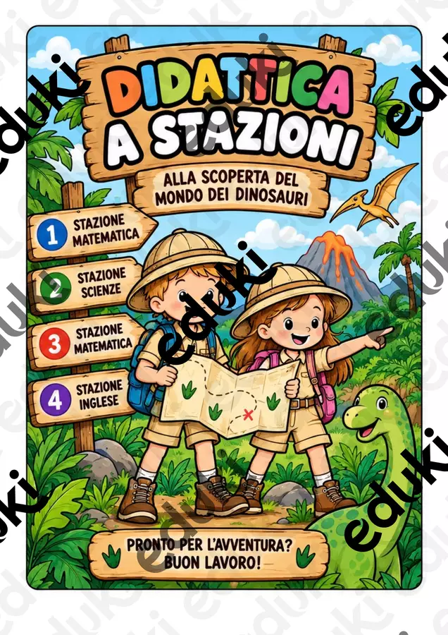 Dino Stations – didattica a stazioni |Ripasso Classe terza Esercizi - Dino Stations – didattica a stazioni |Ripasso Classe terza - PlayLearn - Pagina di copertina