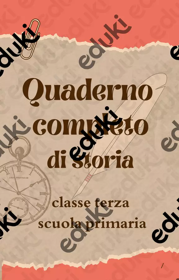 Quaderno completo di storia classe terza Esercizi - Quaderno completo di storia classe terza - Maestra Nada - Pagina di copertina