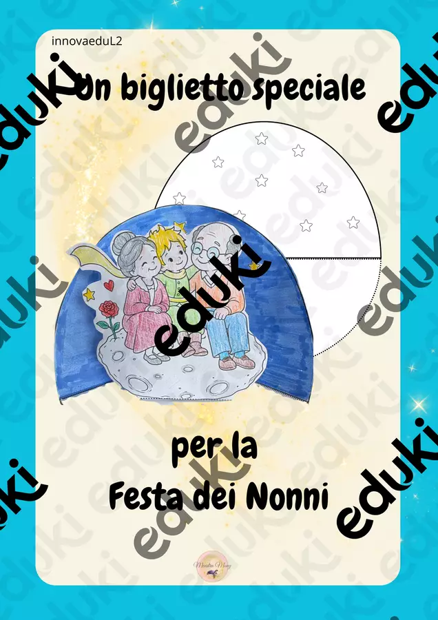 Bigliettto per la festa dei Nonni Altro tipo di materiale - Bigliettto per la festa dei Nonni - Maestra Mony - Pagina di copertina