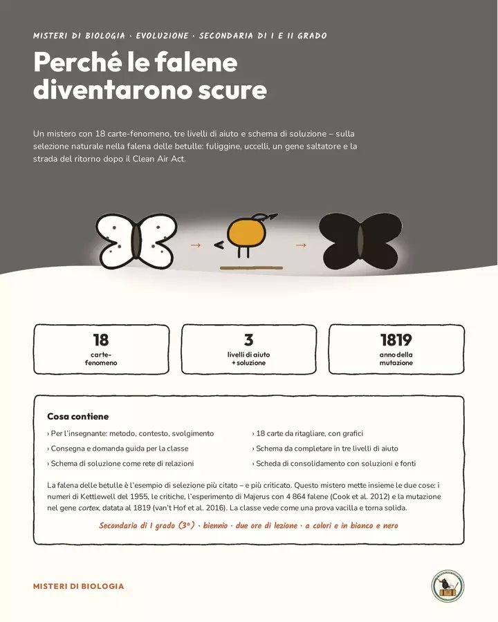 Mistero di biologia: Perché le falene diventarono scure Giochi - Mistero di biologia: Perché le falene diventarono scure - Il Baule del Corvo - Pagina di copertina