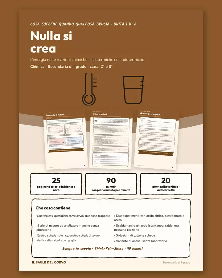 Nulla si crea – reazioni esotermiche ed endotermiche Esperimenti - Nulla si crea – reazioni esotermiche ed endotermiche - Il Baule del Corvo - Pagina di copertina